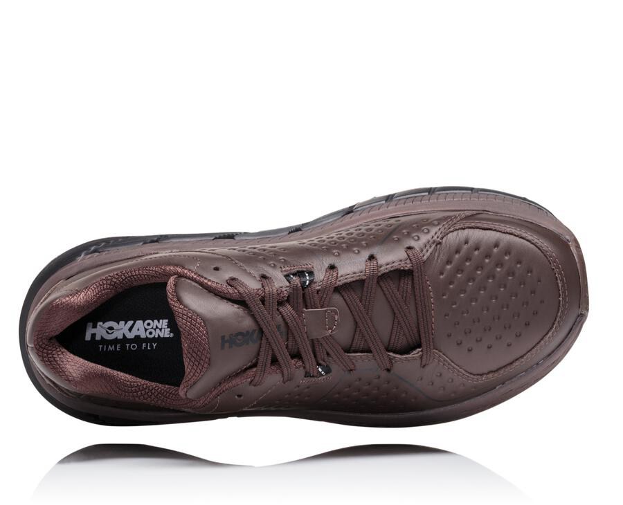 Hoka One One Tenisky Panske Hnede - Gaviota Kožené - 52046-GAST